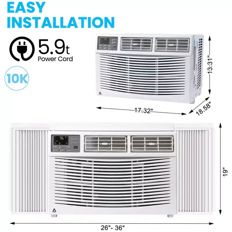 Acondicionador de aire de ventana pequeño GustoWave, blanco, nuevo