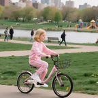 Bicicleta infantil Okak de 20 pulgadas con cuadro de acero ligero, bicicletas de crucero para niños con freno de contrapedal y freno en V, minibicicleta con protector de cadena y portaequipajes trasero