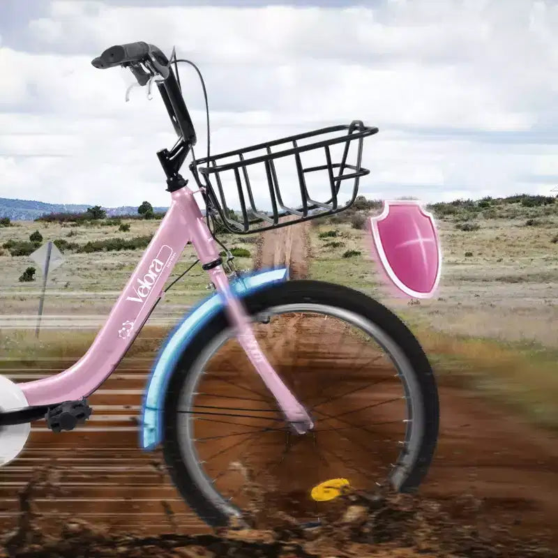 Bicicleta infantil Okak de 20 pulgadas con cuadro de acero ligero, bicicletas de crucero para niños con freno de contrapedal y freno en V, minibicicleta con protector de cadena y portaequipajes trasero