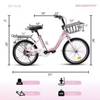 Bicicleta infantil Okak de 20 pulgadas con cuadro de acero ligero, bicicletas de crucero para niños con freno de contrapedal y freno en V, minibicicleta con protector de cadena y portaequipajes trasero