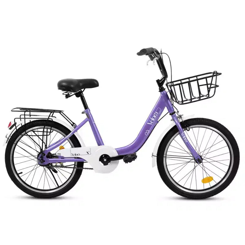 Bicicleta infantil Okak de 20 pulgadas con cuadro de acero ligero, bicicletas de crucero para niños con freno de contrapedal y freno en V, minibicicleta con protector de cadena y portaequipajes trasero