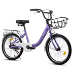 Bicicleta infantil Okak de 20 pulgadas con cuadro de acero ligero, bicicletas de crucero para niños con freno de contrapedal y freno en V, minibicicleta con protector de cadena y portaequipajes trasero