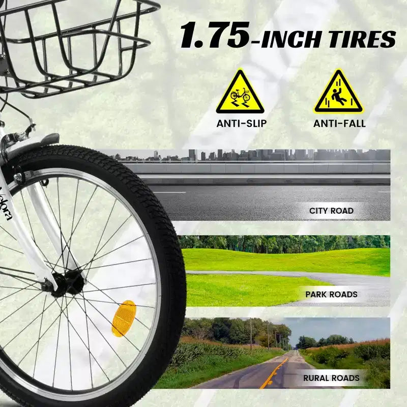 Bicicleta infantil Okak de 20 pulgadas con cuadro de acero ligero, bicicletas de crucero para niños con freno de contrapedal y freno en V, minibicicleta con protector de cadena y portaequipajes trasero