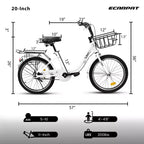 Bicicleta infantil Okak de 20 pulgadas con cuadro de acero ligero, bicicletas de crucero para niños con freno de contrapedal y freno en V, minibicicleta con protector de cadena y portaequipajes trasero