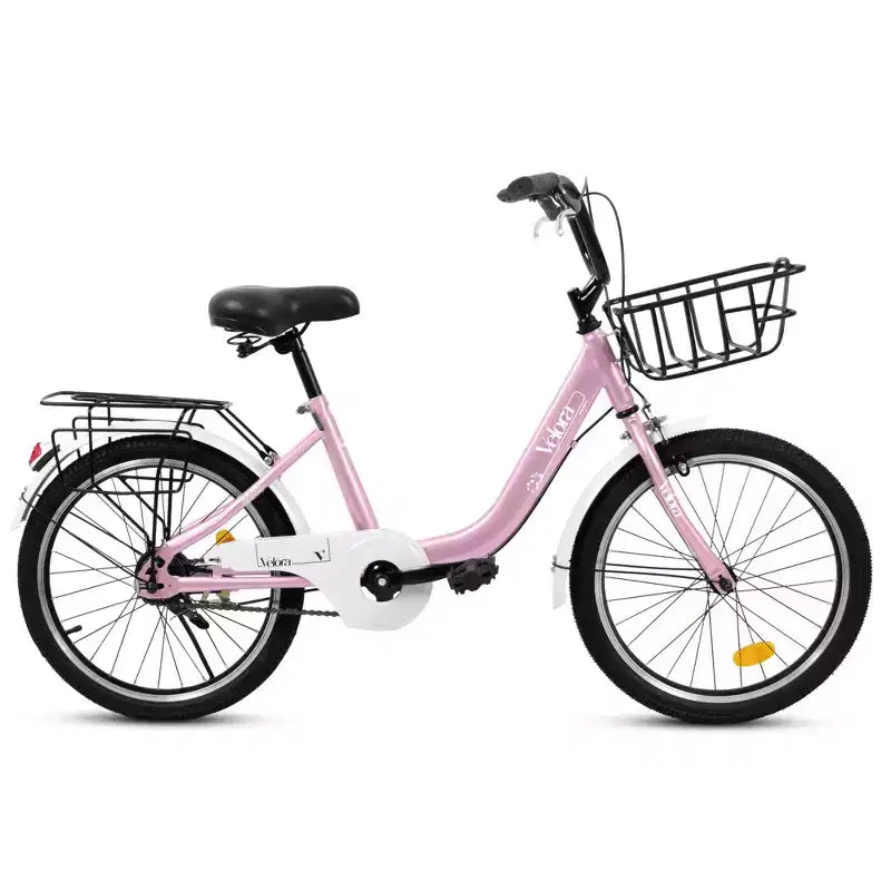 Bicicleta infantil Okak de 20 pulgadas con cuadro de acero ligero, bicicletas de crucero para niños con freno de contrapedal y freno en V, minibicicleta con protector de cadena y portaequipajes trasero