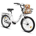 Bicicleta infantil Okak de 20 pulgadas con cuadro de acero ligero, bicicletas de crucero para niños con freno de contrapedal y freno en V, minibicicleta con protector de cadena y portaequipajes trasero