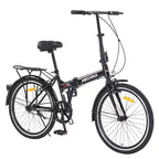 Bicicleta plegable Okak 24IN con guardabarros y doble freno en V, bicicleta urbana con cuadro de acero y portaequipajes, bicicletas tipo crucero para hombres y mujeres