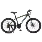 Okak Bicicleta de Montaña de 24 pulgadas con frenos de disco dobles y suspensión delantera, Bicicleta infantil con 21 velocidades y cuadro de acero, Bicicleta para niños y niñas