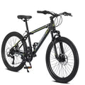 Okak Bicicleta de Montaña de 24 pulgadas con frenos de disco dobles y suspensión delantera, Bicicleta infantil con 21 velocidades y cuadro de acero, Bicicleta para niños y niñas