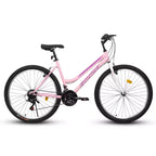Bicicleta de Montaña Okak de 24/26 pulgadas con Cuadro de Acero al Carbono, Bicicleta para Adultos con Sistema de 21 Velocidades y Doble Freno en V, Bicicleta de Tierra para Adultos y Adolescentes