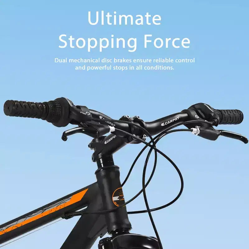 Bicicleta de montaña Okak de 26 pulgadas con 21 velocidades y frenos de disco mecánicos, bicicleta para adultos con cuadro de acero de alto carbono, bicicleta de cross para niños y adultos
