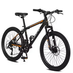 Bicicleta de montaña Okak de 26 pulgadas con 21 velocidades y frenos de disco mecánicos, bicicleta para adultos con cuadro de acero de alto carbono, bicicleta de cross para niños y adultos