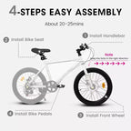 Bicicleta para niños Okak 20IN con 7 velocidades y cuadro de acero, bicicleta para niños con frenos de disco dobles y neumáticos de 1.75IN, bicicletas tipo crucero para niños y niñas