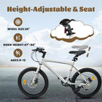 Bicicleta para niños Okak 20IN con 7 velocidades y cuadro de acero, bicicleta para niños con frenos de disco dobles y neumáticos de 1.75IN, bicicletas tipo crucero para niños y niñas