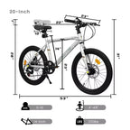 Bicicleta para niños Okak 20IN con 7 velocidades y cuadro de acero, bicicleta para niños con frenos de disco dobles y neumáticos de 1.75IN, bicicletas tipo crucero para niños y niñas