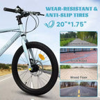 Bicicleta para niños Okak 20IN con 7 velocidades y cuadro de acero, bicicleta para niños con frenos de disco dobles y neumáticos de 1.75IN, bicicletas tipo crucero para niños y niñas
