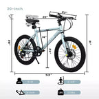 Bicicleta para niños Okak 20IN con 7 velocidades y cuadro de acero, bicicleta para niños con frenos de disco dobles y neumáticos de 1.75IN, bicicletas tipo crucero para niños y niñas