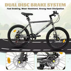 Bicicleta para niños Okak 20IN con 7 velocidades y cuadro de acero, bicicleta para niños con frenos de disco dobles y neumáticos de 1.75IN, bicicletas tipo crucero para niños y niñas