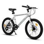 Bicicleta para niños Okak 20IN con 7 velocidades y cuadro de acero, bicicleta para niños con frenos de disco dobles y neumáticos de 1.75IN, bicicletas tipo crucero para niños y niñas