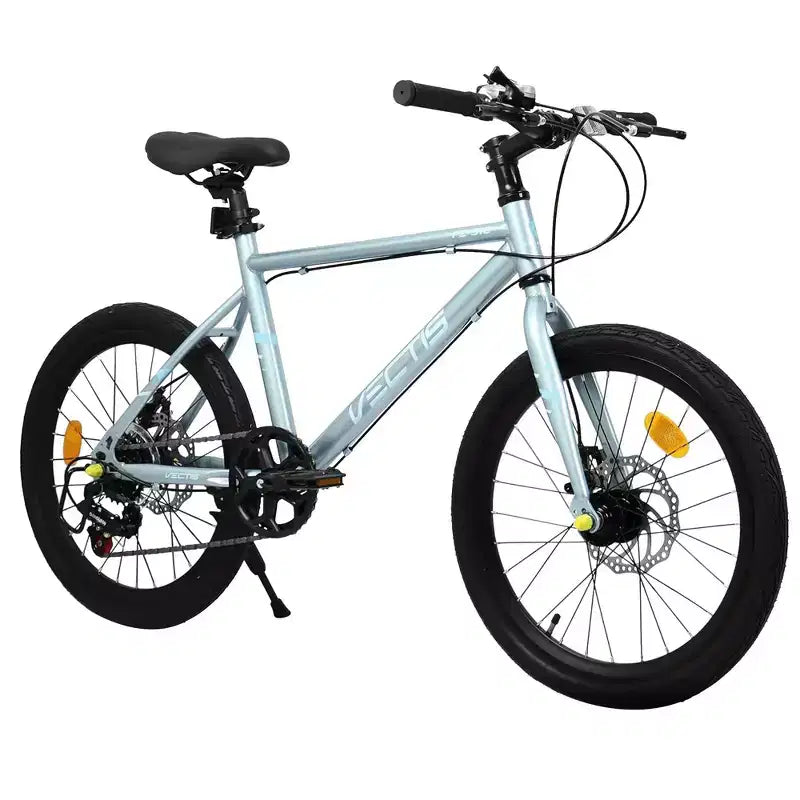 Bicicleta para niños Okak 20IN con 7 velocidades y cuadro de acero, bicicleta para niños con frenos de disco dobles y neumáticos de 1.75IN, bicicletas tipo crucero para niños y niñas