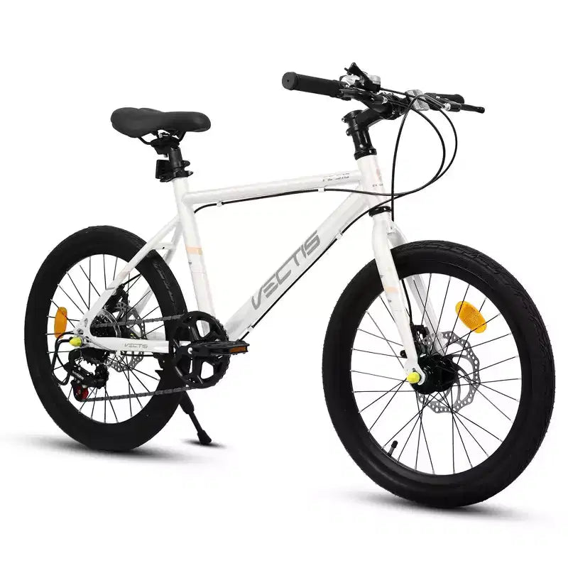 Bicicleta para niños Okak 20IN con 7 velocidades y cuadro de acero, bicicleta para niños con frenos de disco dobles y neumáticos de 1.75IN, bicicletas tipo crucero para niños y niñas