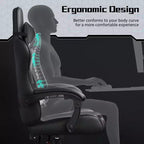 Yaheetech Silla ergonómica de piel sintética para juegos, silla ejecutiva de ordenador con reposabrazos acolchados