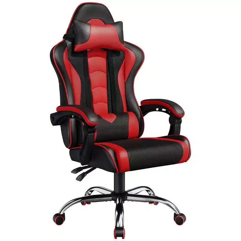 Yaheetech Silla ergonómica de piel sintética para juegos, silla ejecutiva de ordenador con reposabrazos acolchados
