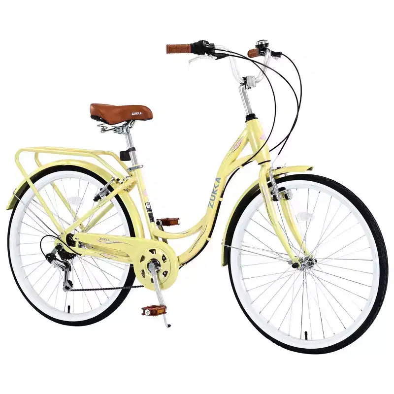 Bicicleta de playa NAYSAYE 24 para mujer, bicicleta de 7 velocidades, bicicletas de crucero completas con doble freno en V, bicicleta urbana para mujer y hombre