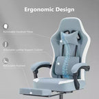 Silla de juegos Bestier con soporte lumbar, silla de oficina con altura ajustable, reposabrazos y reposacabezas, ruedas giratorias 360