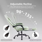 Silla de juegos Bestier con soporte lumbar, silla de oficina con altura ajustable, reposabrazos y reposacabezas, ruedas giratorias 360