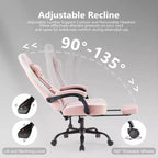 Silla de juegos Bestier con soporte lumbar, silla de oficina con altura ajustable, reposabrazos y reposacabezas, ruedas giratorias 360