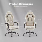 Silla de juegos Bestier con soporte lumbar, silla de oficina con altura ajustable, reposabrazos y reposacabezas, ruedas giratorias 360