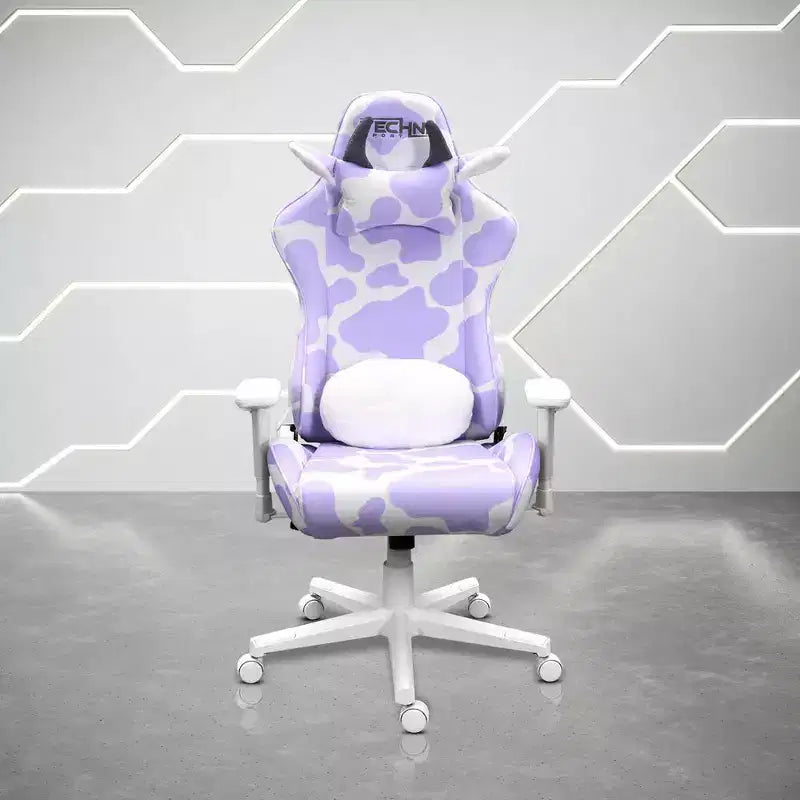 Silla de juego TS85 Lavanda con estampado de la serie COW