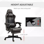Silla Gaming de Carreras de Piel Sintética con Diseño de Diamante, Silla de Oficina Gamer Reclinable Giratoria con Reposapiés, Soporte Lumbar y Altura Ajustable