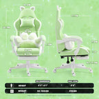 Silla giratoria de juego Okak moderna y linda con diseño de gato y cojín lumbar con forma de pata, silla de oficina ergonómica de respaldo alto para adultos