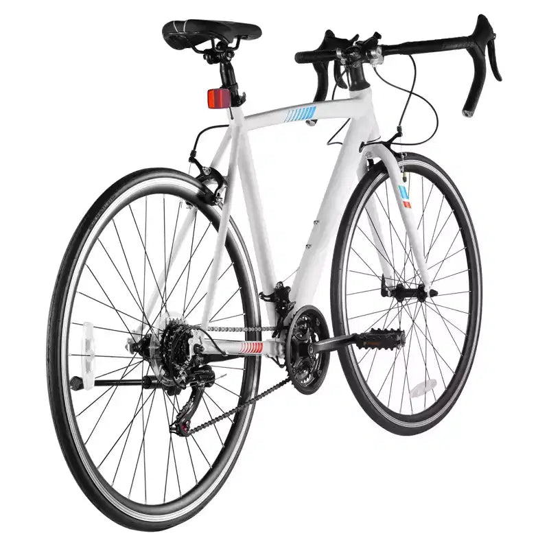 Bicicleta de Carretera de Acero al Carbono de 21 Velocidades con Transmisión Shimano, Neumáticos 700x25C, Manillar de Carretera, Bicicleta Urbana