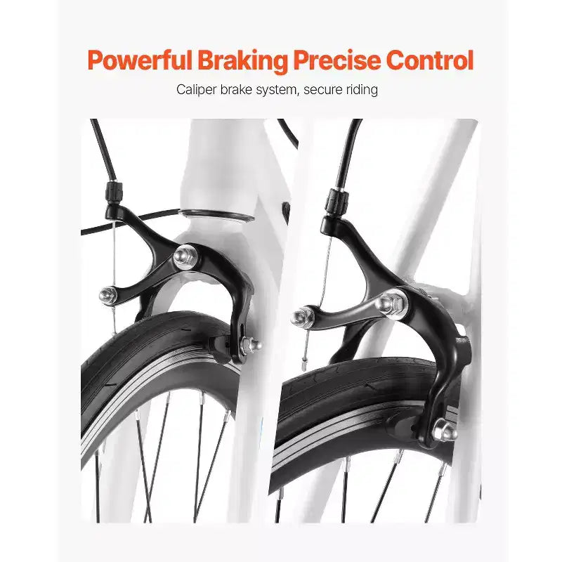 Bicicleta de Carretera de Acero al Carbono de 21 Velocidades con Transmisión Shimano, Neumáticos 700x25C, Manillar de Carretera, Bicicleta Urbana