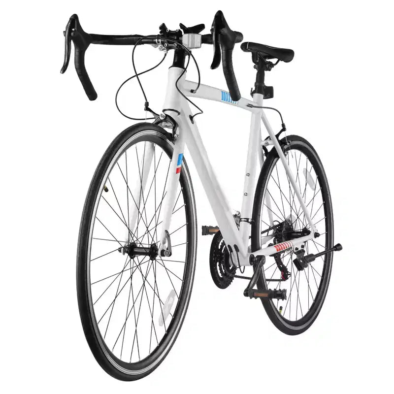 Bicicleta de Carretera de Acero al Carbono de 21 Velocidades con Transmisión Shimano, Neumáticos 700x25C, Manillar de Carretera, Bicicleta Urbana