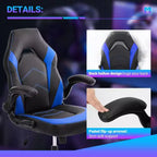 Silla ergonómica para juegos TUYOHW, silla de oficina con respaldo en forma de S con modo balancín y altura ajustable, espuma de alta resistencia
