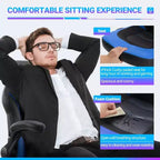 Silla ergonómica para juegos TUYOHW, silla de oficina con respaldo en forma de S con modo balancín y altura ajustable, espuma de alta resistencia