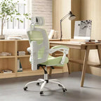 TUYOHW Silla de oficina de malla giratoria con ruedas, silla de oficina con reposapiés retráctil, silla de juegos con cojín de soporte lumbar para oficina