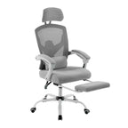 TUYOHW Silla de oficina de malla giratoria con ruedas, silla de oficina con reposapiés retráctil, silla de juegos con cojín de soporte lumbar para oficina