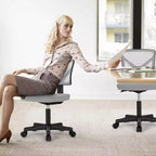 Silla giratoria de malla entrecruzada TUYOHW con ruedas, silla de oficina con altura ajustable y soporte lumbar, silla gamer con respaldo bajo para oficina