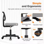 Silla giratoria de malla entrecruzada TUYOHW con ruedas, silla de oficina con altura ajustable y soporte lumbar, silla gamer con respaldo bajo para oficina