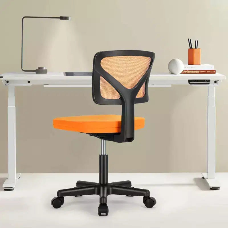 Silla giratoria de malla entrecruzada TUYOHW con ruedas, silla de oficina con altura ajustable y soporte lumbar, silla gamer con respaldo bajo para oficina