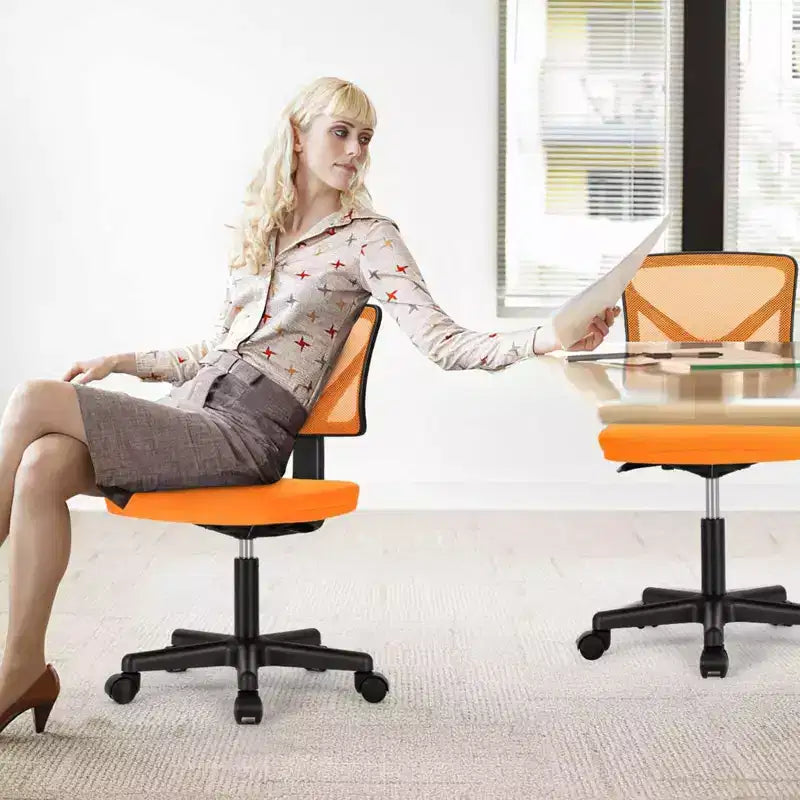Silla giratoria de malla entrecruzada TUYOHW con ruedas, silla de oficina con altura ajustable y soporte lumbar, silla gamer con respaldo bajo para oficina