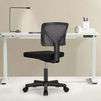 Silla giratoria de malla entrecruzada TUYOHW con ruedas, silla de oficina con altura ajustable y soporte lumbar, silla gamer con respaldo bajo para oficina