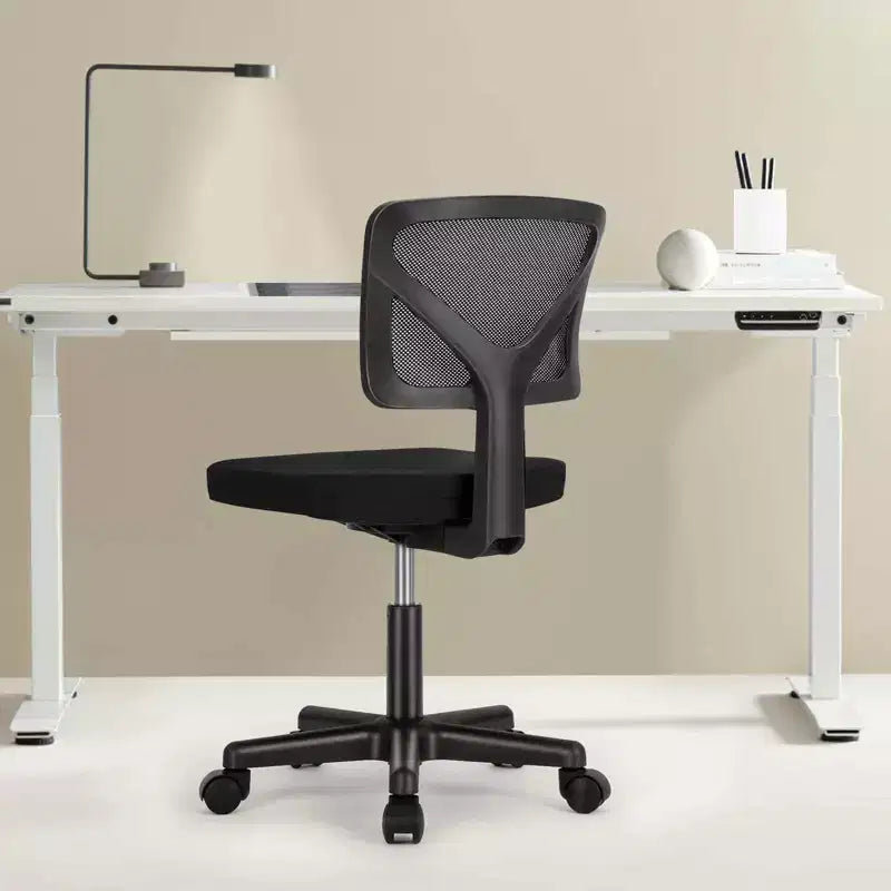 Silla giratoria de malla entrecruzada TUYOHW con ruedas, silla de oficina con altura ajustable y soporte lumbar, silla gamer con respaldo bajo para oficina