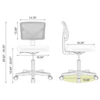 Silla giratoria de malla entrecruzada TUYOHW con ruedas, silla de oficina con altura ajustable y soporte lumbar, silla gamer con respaldo bajo para oficina