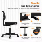 Silla giratoria de malla entrecruzada TUYOHW con ruedas, silla de oficina con altura ajustable y soporte lumbar, silla gamer con respaldo bajo para oficina